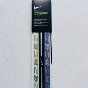 NIKE 3-Pack Metallic Headbands Grey / Navy / Green